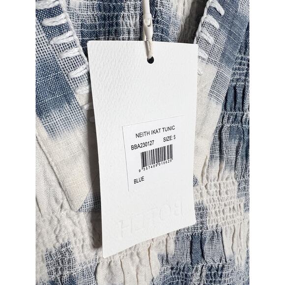 NWT BOTEH Neith Ikat Tunic Blue Size Small Cotton Beach Coverup‎ Resort - Picture 9 of 12